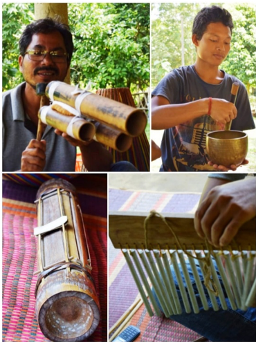 Fig 4: Some uncommon folk instruments used in Badungduppa’s theatre. (Courtesy: Mithu Biswas)