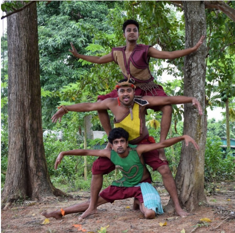 Fig. 6: Theatre in nature—a moment from the play Bedbug (Courtesy: Mithu Biswas)