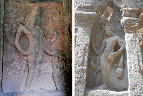 Fig.5.Bhikshatana Shiva on the proper right; Dandapani Bhairava on the left (Courtesy: Nikita Rathore)