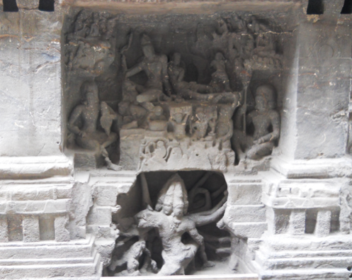 Fig.6.Ravananugraha, lower storey, south face, gudhamandapa. (Courtesy: Nikita Rathore)