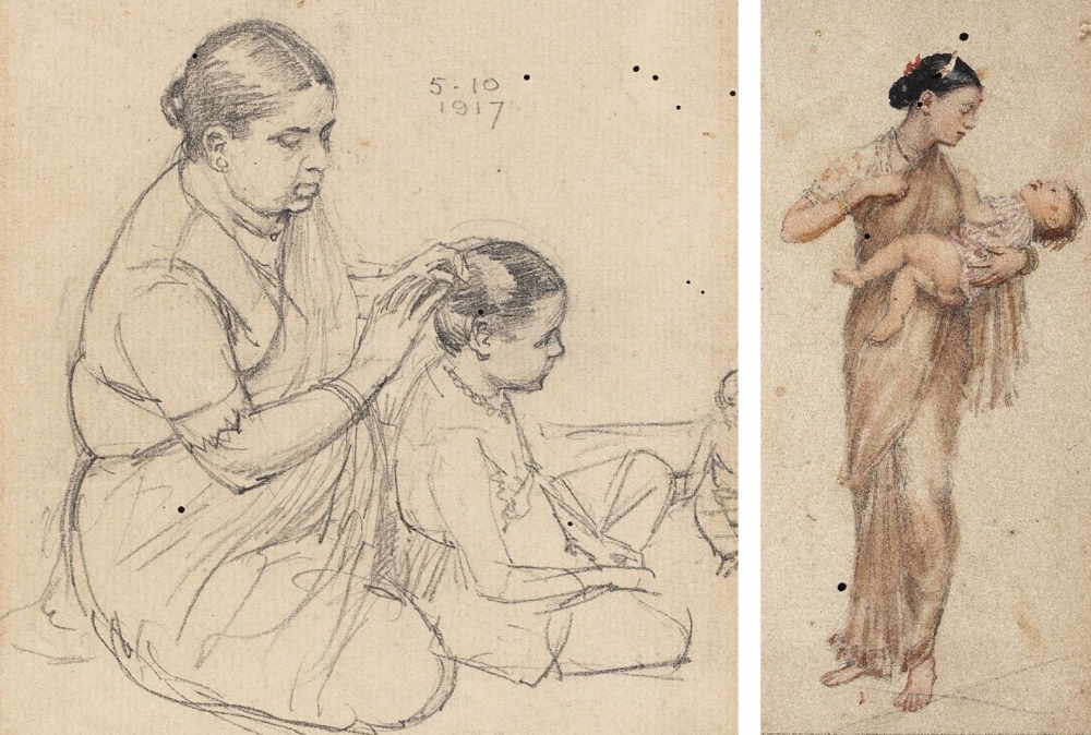 My Wife In Sketches, M.V. Dhurandhar, Mother in Indian Art, DAG