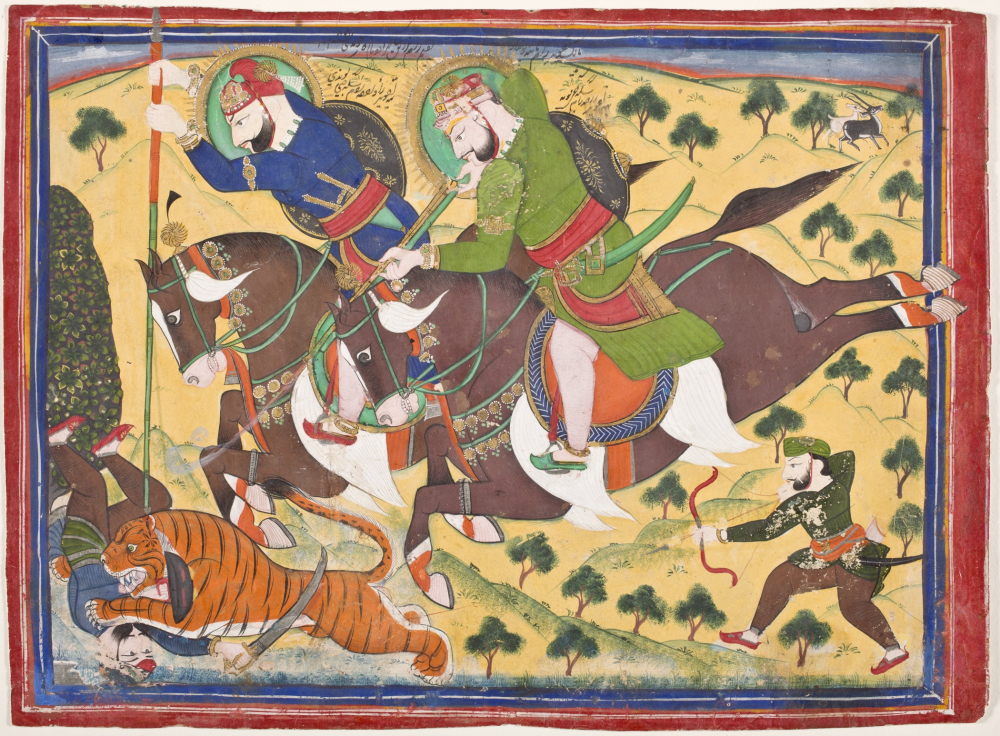 Maharao Ram Singh II of Kota hunting with Maharao Ram Singh of Bundi - 19th century painting_LA County Museum - WC