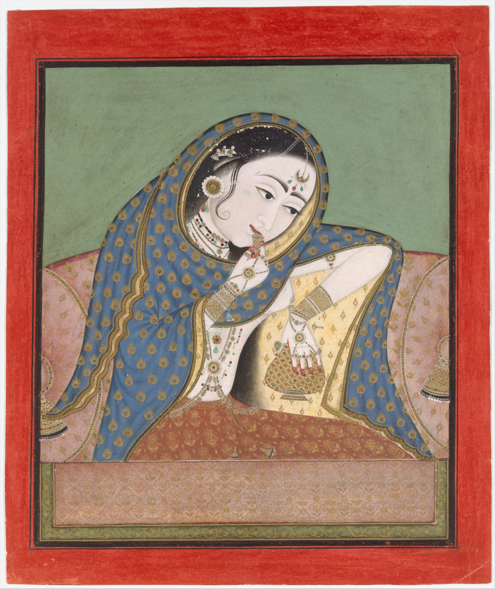 Melancholy Courtesan_ca 1750_India Rajasthan Kota Bundi_MET