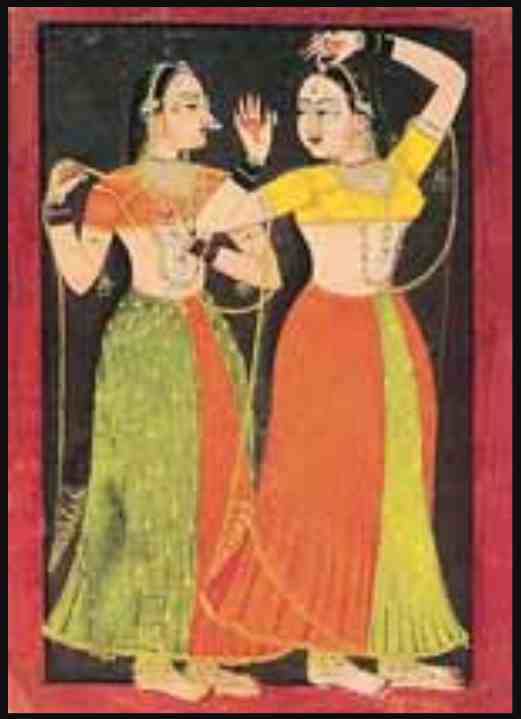 Nayika gazing into a thumb-ring mirror, Kotah, ca 1740_The Tribune