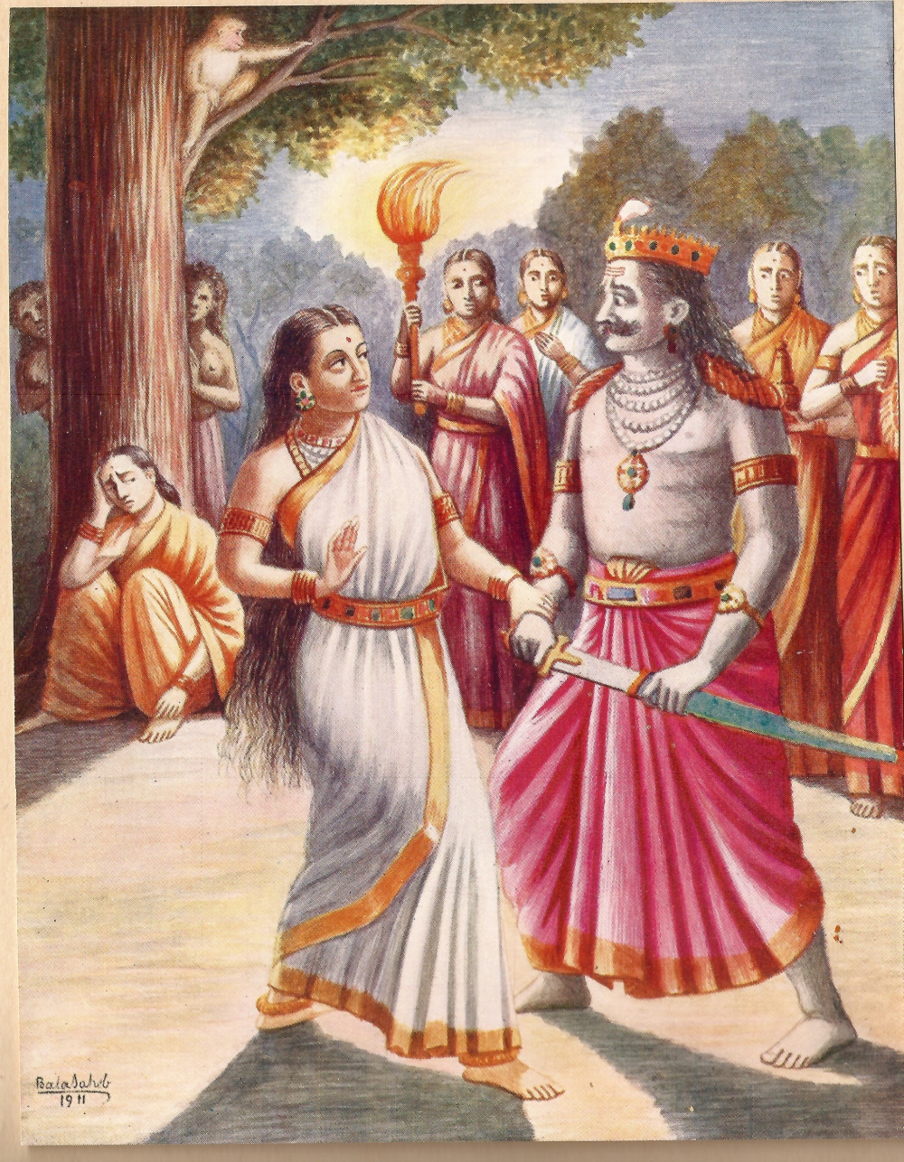 Mandodari, Mandodari Ravana and Sita, Ramayana, Alternative Ramayana, Courtesy: Wikimedia Commons