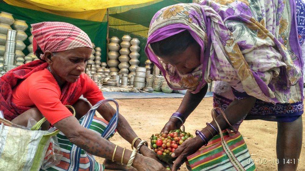 Women performing barter 