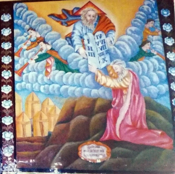 Fig. 10: Moses Receiving the Ten Commandments (Courtesy: - Roy Thottathil S.J)