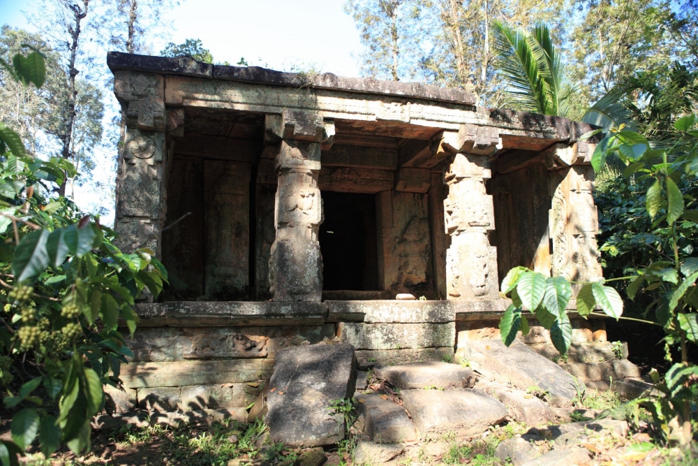 Jain temple located at Puthangadi near Punchavayal in Wayanad district. The temple is located around 500 meters away from the Punchavayal Jain temple and also belongs to mandapa-line type. Only the sanctum portion of the temple complex remains; the remaining architectural components have become dilapidated. The temple is currently protected by the Archaeological Survey of India. Photo courtesy: A. Mohammed