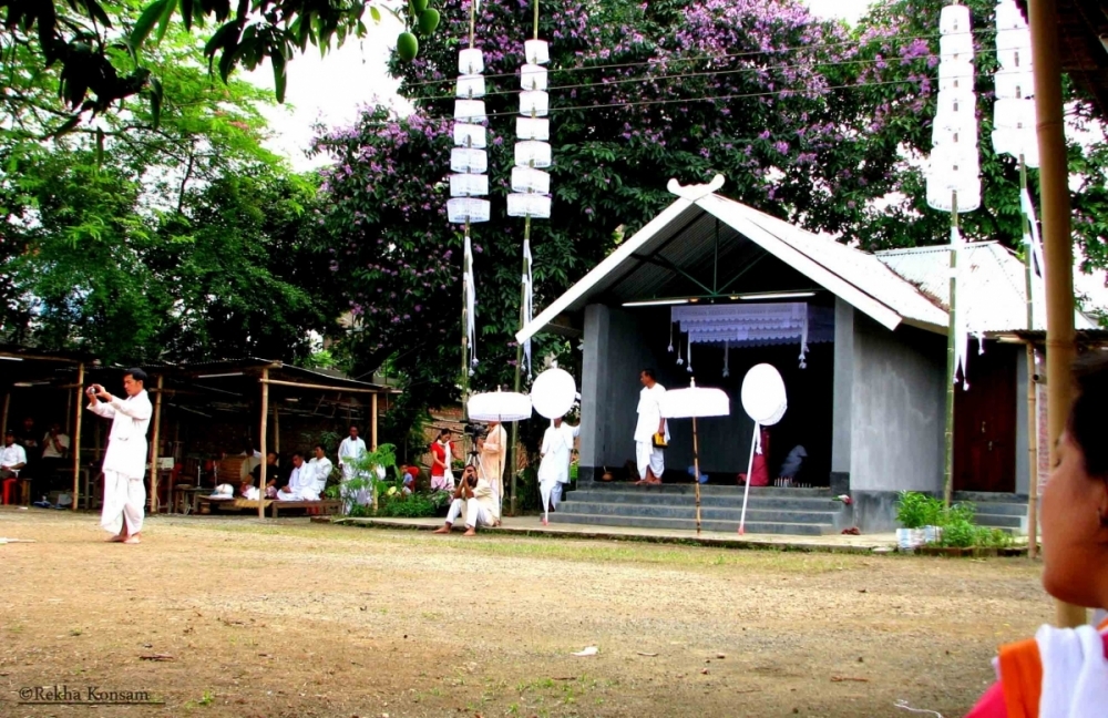 Fig.2 The umanglai precinct of Lainingthou Chakhaba inside the Jawaharlal Nehru Manipur Dance Academy(JNMDA) campus. Imphal 2009. (Courtesy: ©Rekha Konsam).