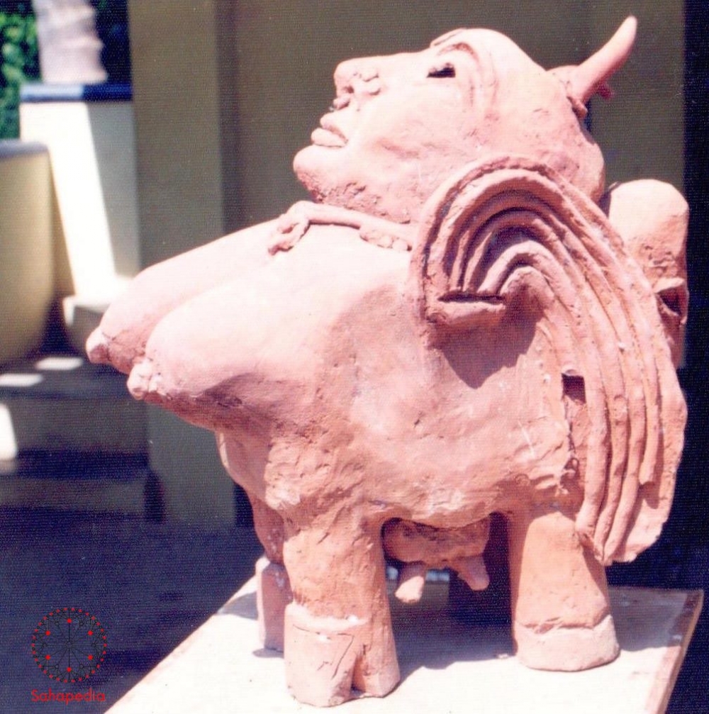 kamadhenu cow, Kamadhenu by K. Shyamkumar terracotta sculpture