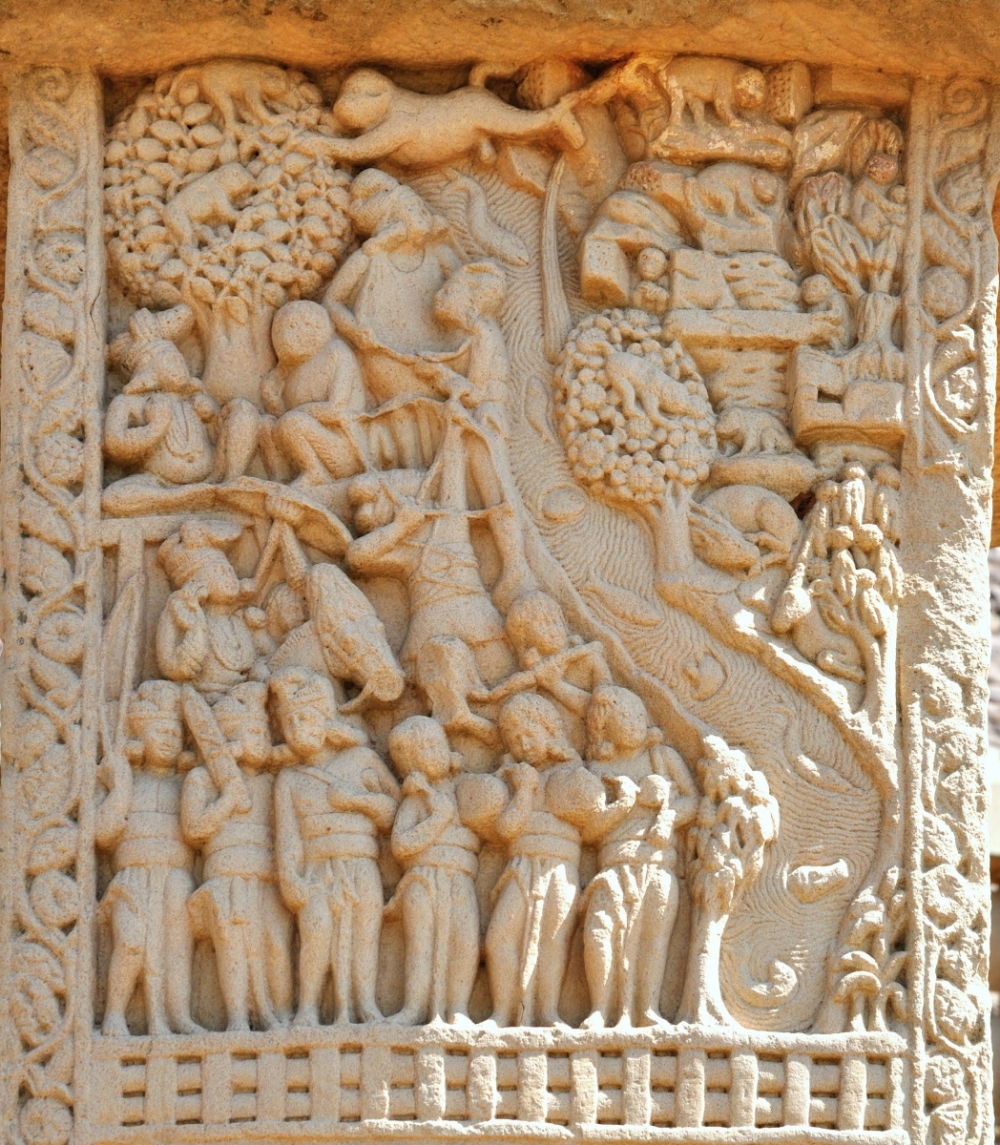 Jataka Tales, Mahakapi Jataka in Sanchi, Madhya Pradesh