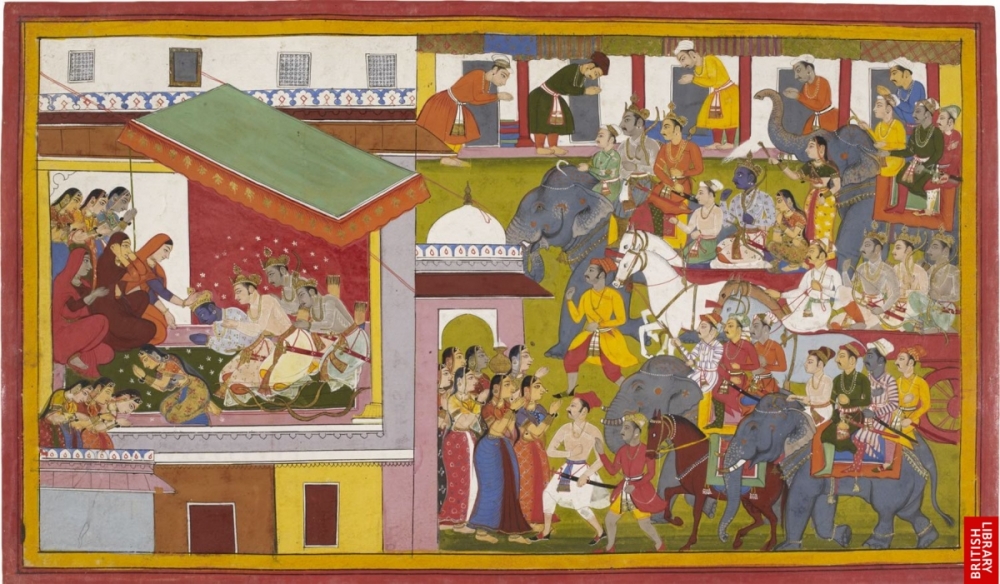 diwali, rama returns to ayodhya, diwali painting, diwali mythology