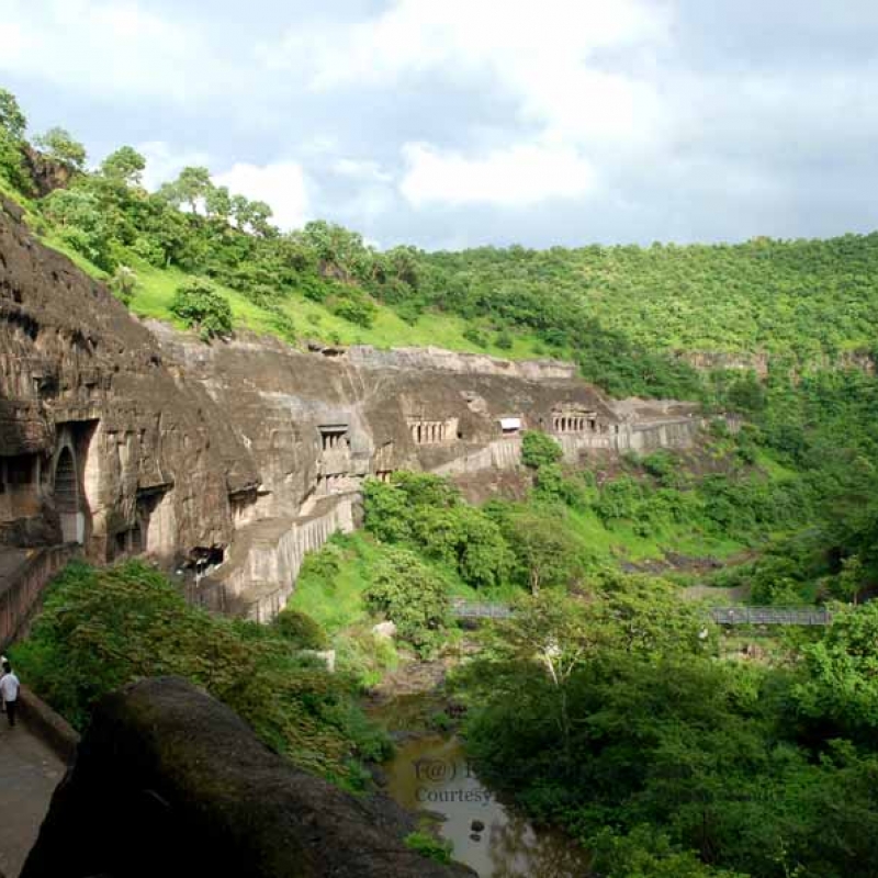 View of the caves from the northern side of the complex
