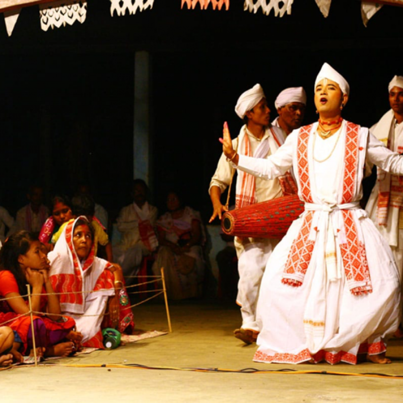 Bhaona as an intimate theatrical form played in namghars and sattras in order to convey religious messages. (Courtesy: WikiCommons/en.wikipedia.org)