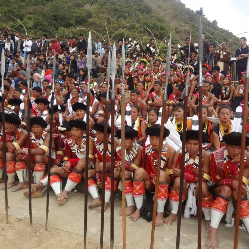 The Hornbill Festival is a state-sponsored event that is meant to showcase the various tribes of Nagaland (Courtesy: Wikimedia Commons)