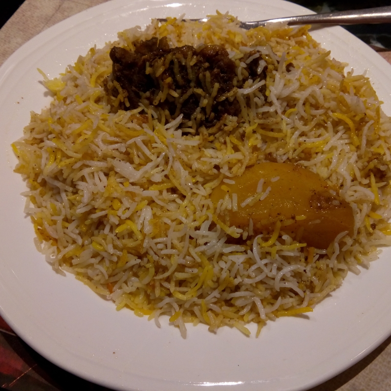A plate of Arsalan's Mutton Biryani