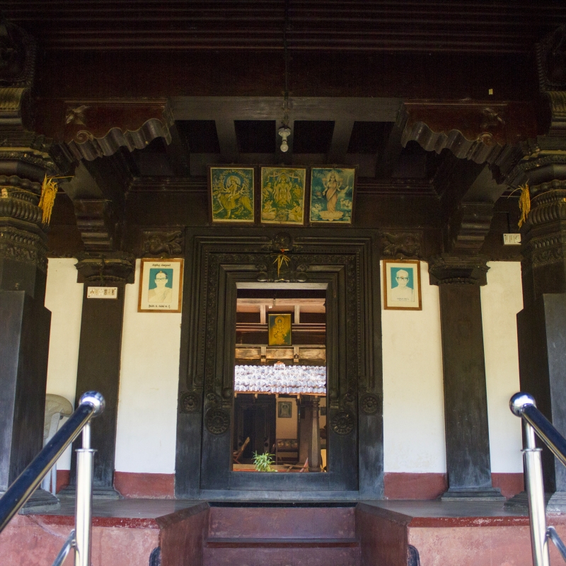 Aanebaagilu (elephant door) entrance of Settibettu, a guttumane located at Parkala in Udupi district. The home is over 150 years old; it has pillars adjacent to the door, which is a common architectural model across guttumanes in Tulunadu (Courtesy: Ashwini Jain)