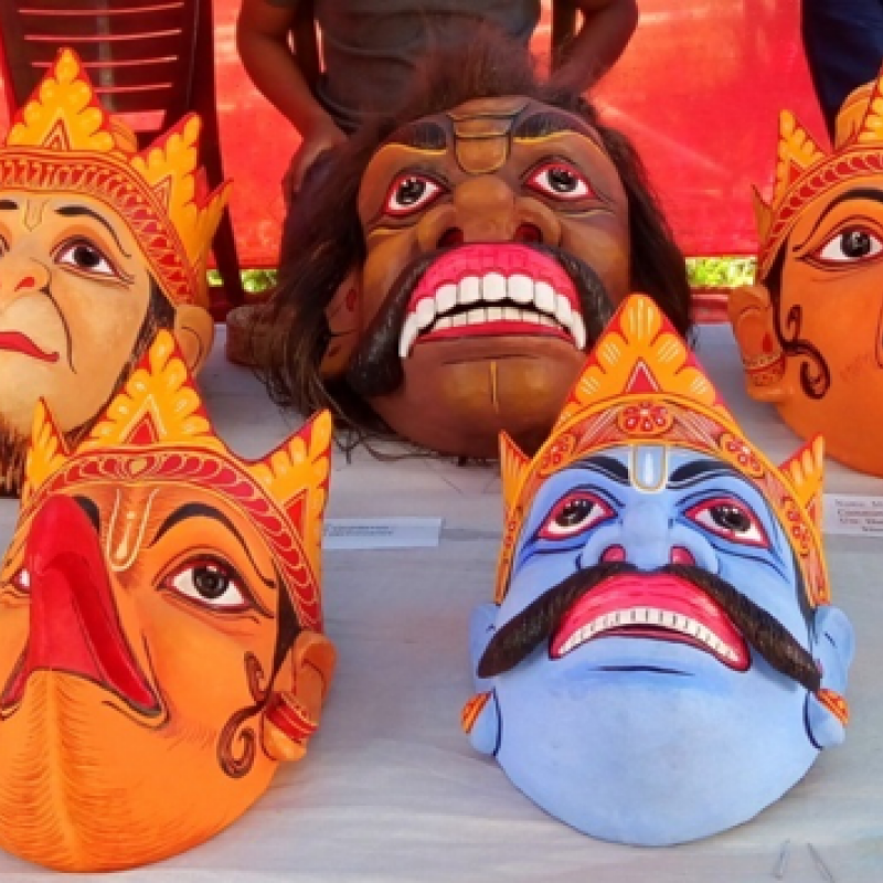 Different types of masks on display (Courtsey: Akhyai Jyoti Mahanta)