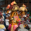 An image of the devta during the procession at Kullu Dussehra