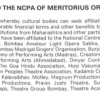 Affiliation to the NCPA, Mumbai of Meritorious Organizations, 1988