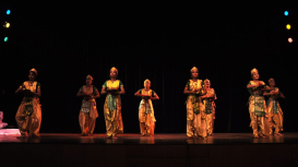 Dancers performing bhor-taal nritya (a parushar nritya) in Guwahati (Courtesy: Collection of Ranjumoni Saikia and Rinjumoni Saikia) 