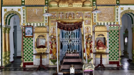 Renovated interiors of Shri Shambhavnath Bhagwan Temple, Jiaganj (Courtesy: Mrinalini Sil)